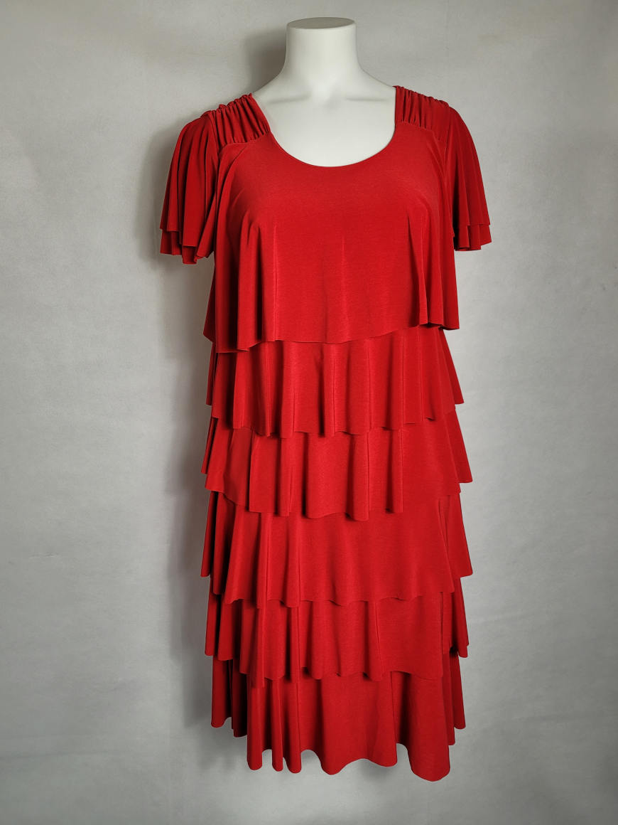 Rouge Volants Robe 