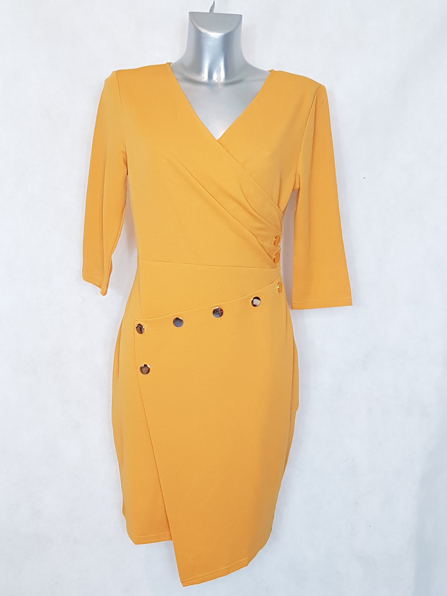 robe droite jaune moutarde