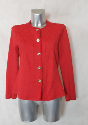 veste blazer femme ronde rouge avec motif