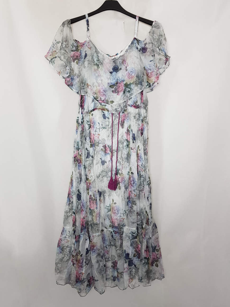 Robe longue élégante fleurie femme grande taille