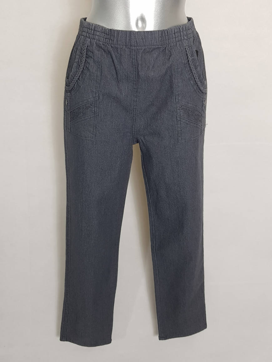 Mia Moda Jeans Pantalon stretch gris avec la bande élastique Taille 40 À 64 grande taille 488