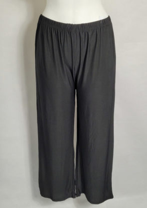 Pantalon large noir femme ronde taille élastique