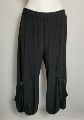 Pantalon noir chic femme ronde taille élastique
