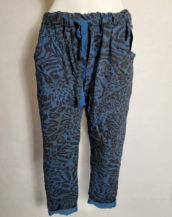 Pantalon léopard bleu femme grande taille