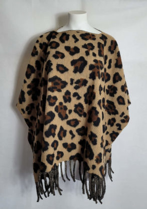 Pull poncho animal femme grande taille col rond