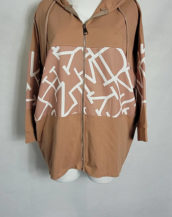 Veste sweat camel femme grande taille à zip