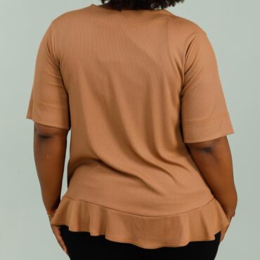 bolero gilet grande taille femme ronde​ manches courte en unie camel à nœud