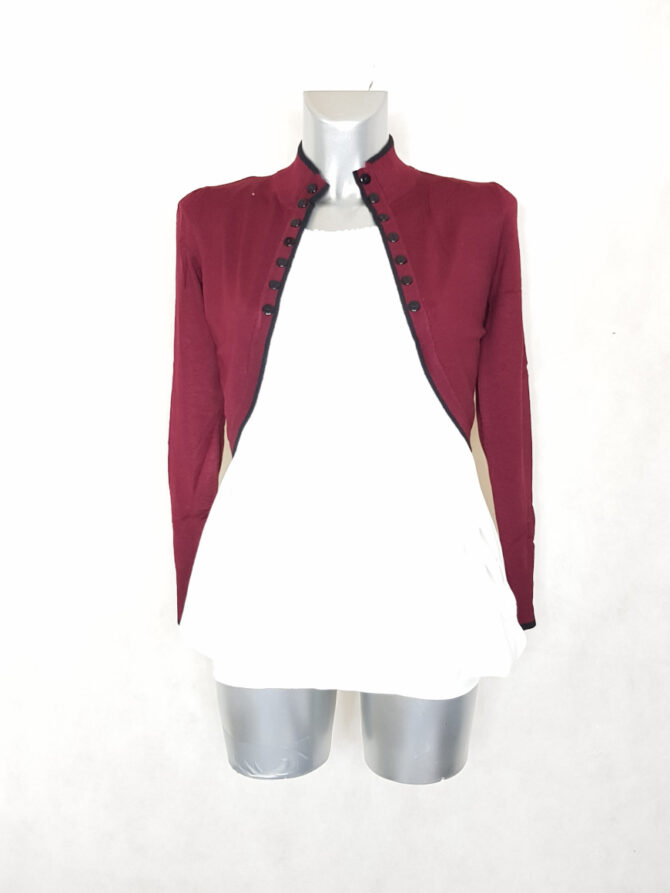 Gilet maille bordeaux – Image 3