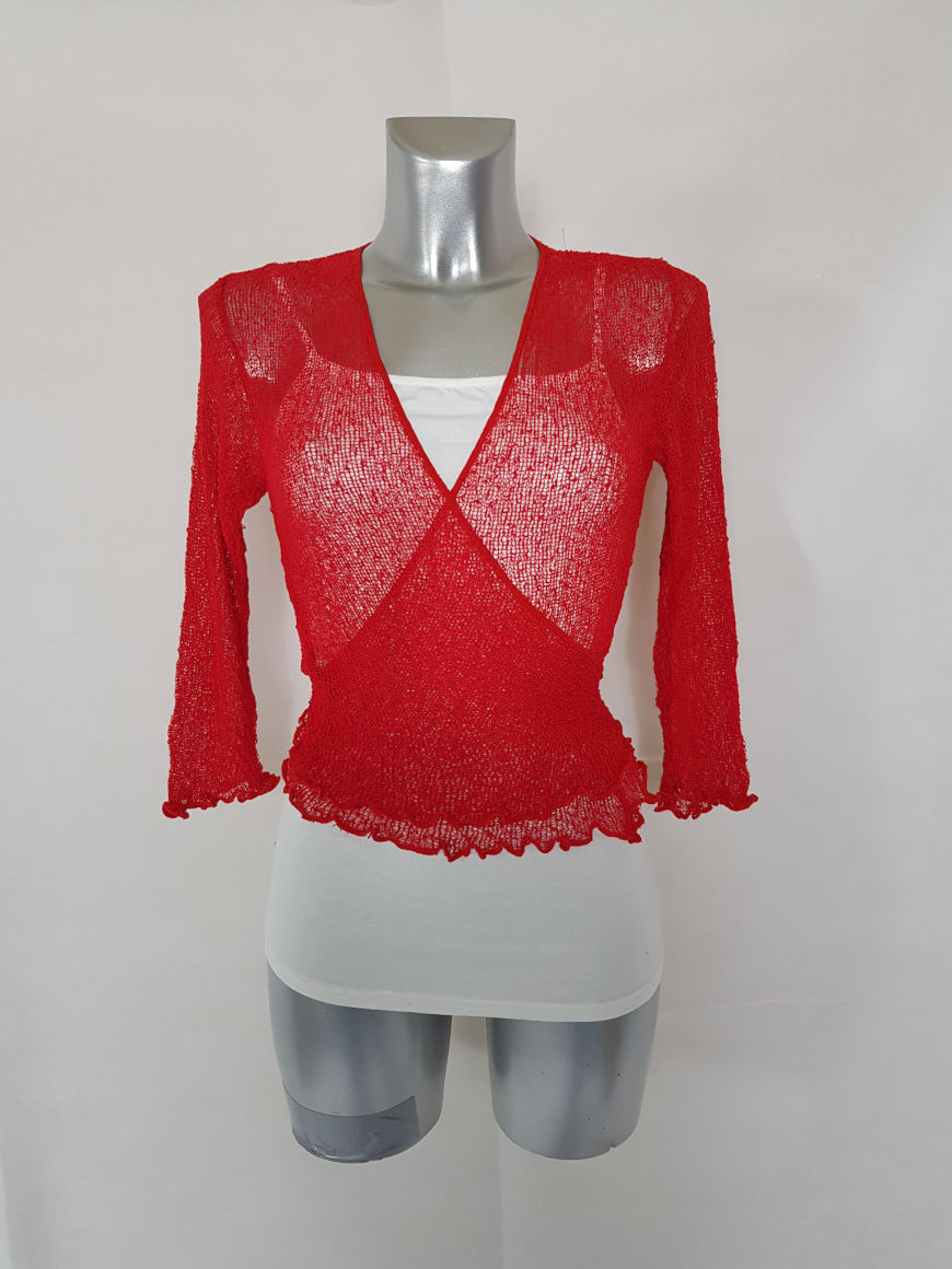 Boléro Gilet Femme Court Manches 3/4 Dentelle Crochet - Cardigan Ouvert Boho Élégant
