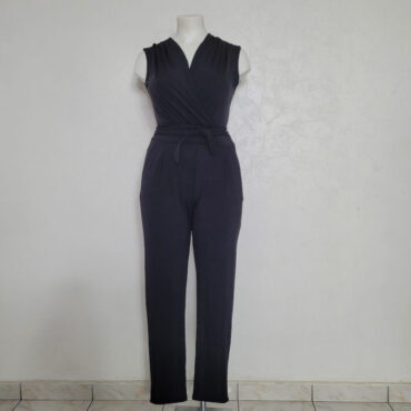 Combinaison noire femme chic Combinaison noir fashion femme col cache-cœur » tenu habillé​