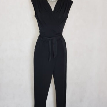 Combinaison noire femme chic Combinaison noir fashion femme col cache-cœur » tenu habillé​