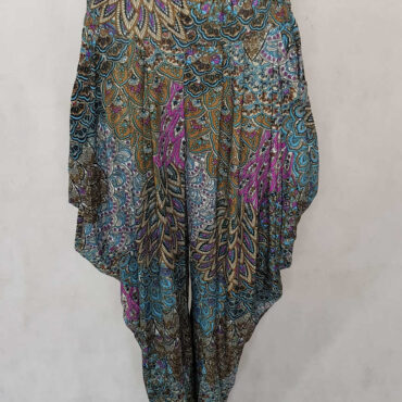 sarouel femme tendance ethnique décontracté ceinture élastique et taille haute motif aztèque.
