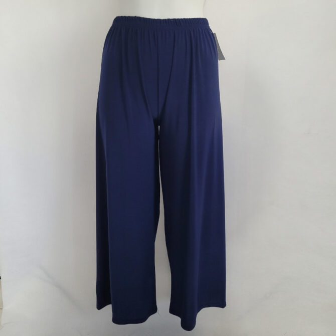 pantalon large grande taille femme ronde marine taille elastique tissus fluide mode femme senior