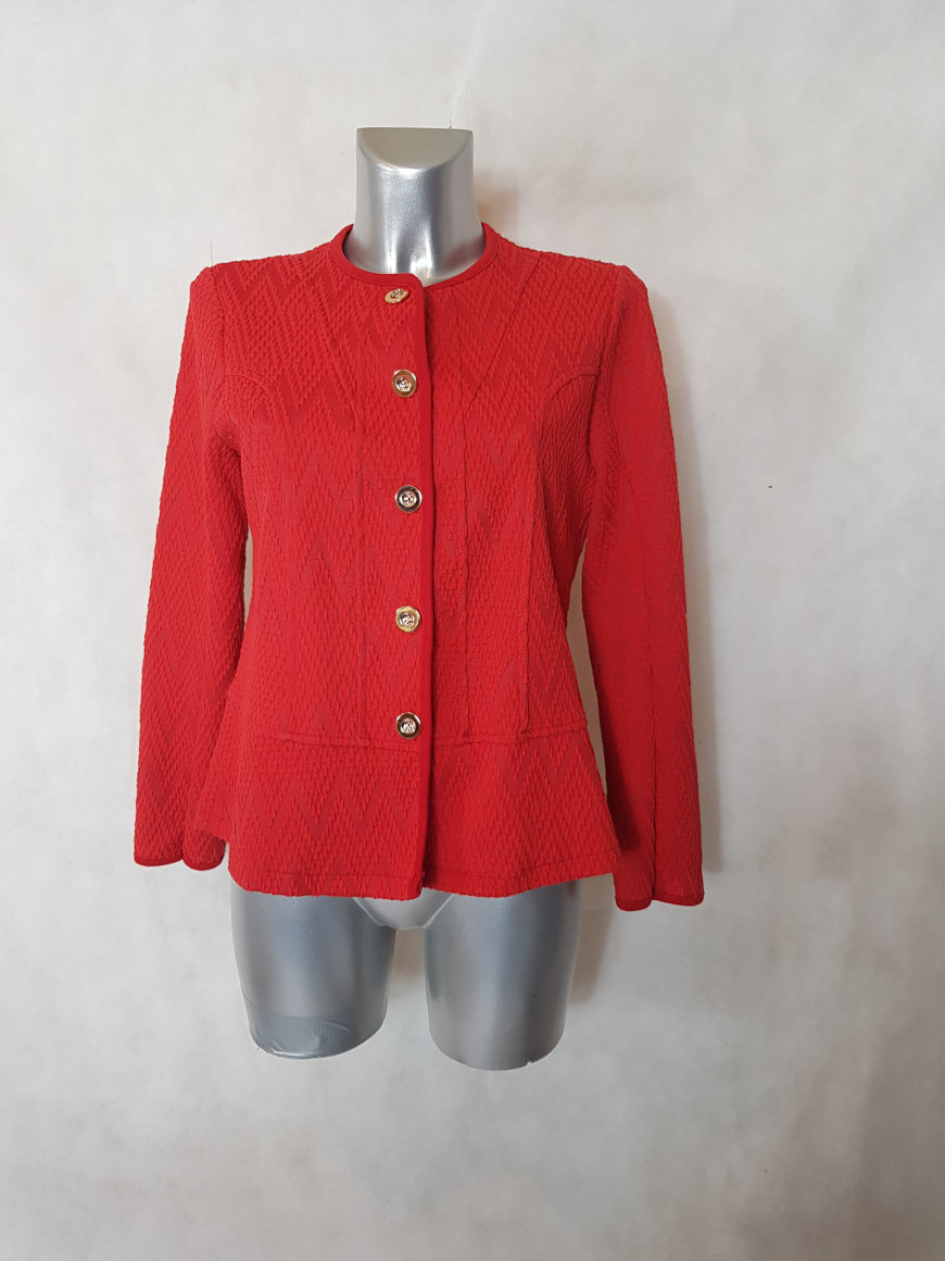 veste blazer femme ronde rouge avec motif - Aux caprices ...