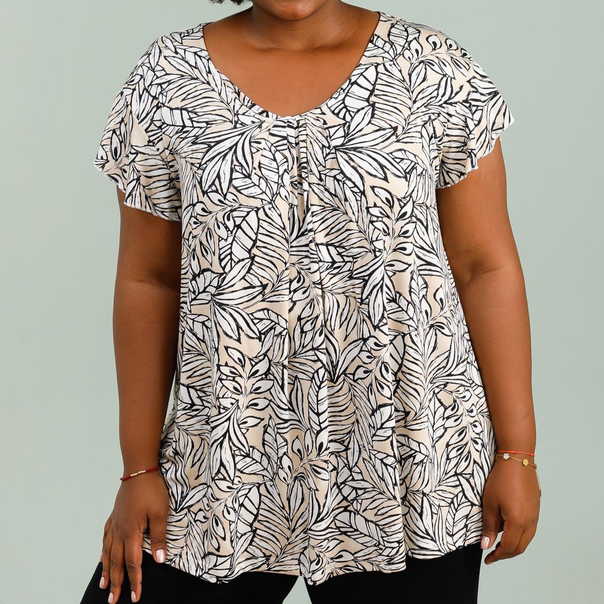 Grande taille tunique Fluide d'Été manches courtes