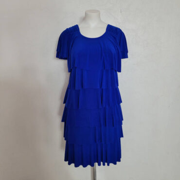 Robe cocktail pour femme ronde bleu roi