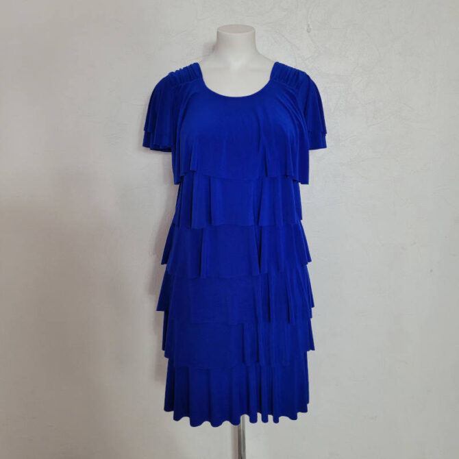 Robe cocktail pour femme ronde bleu roi