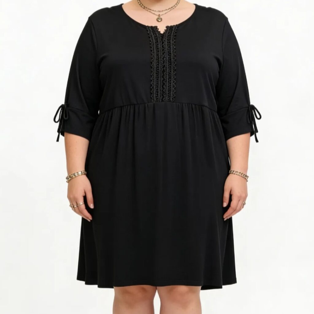 Robe cocktail pour femme ronde noir