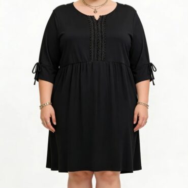 Robe cocktail pour femme ronde noir