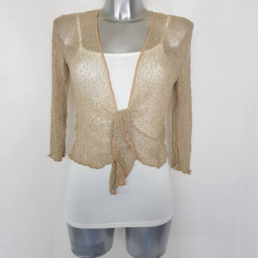 bolero veste courte femme habillée ajouré beige