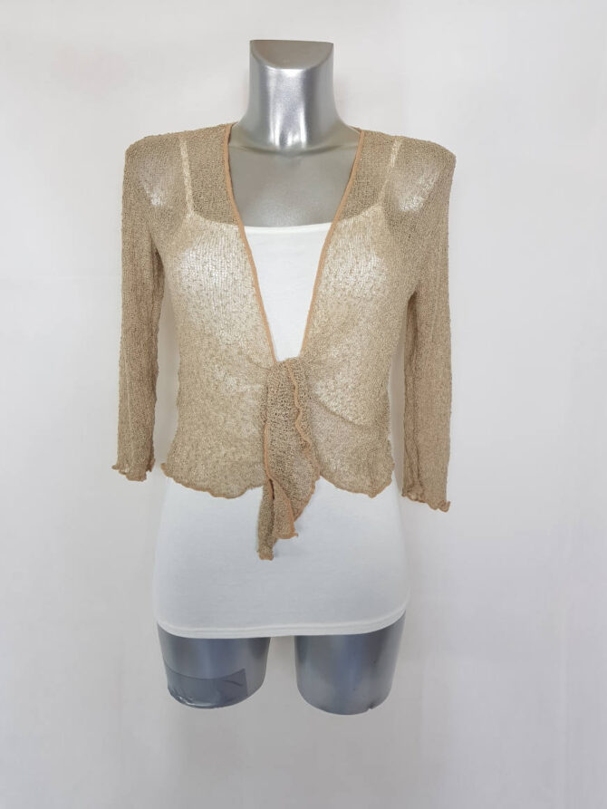 bolero veste courte femme habillée ajouré beige