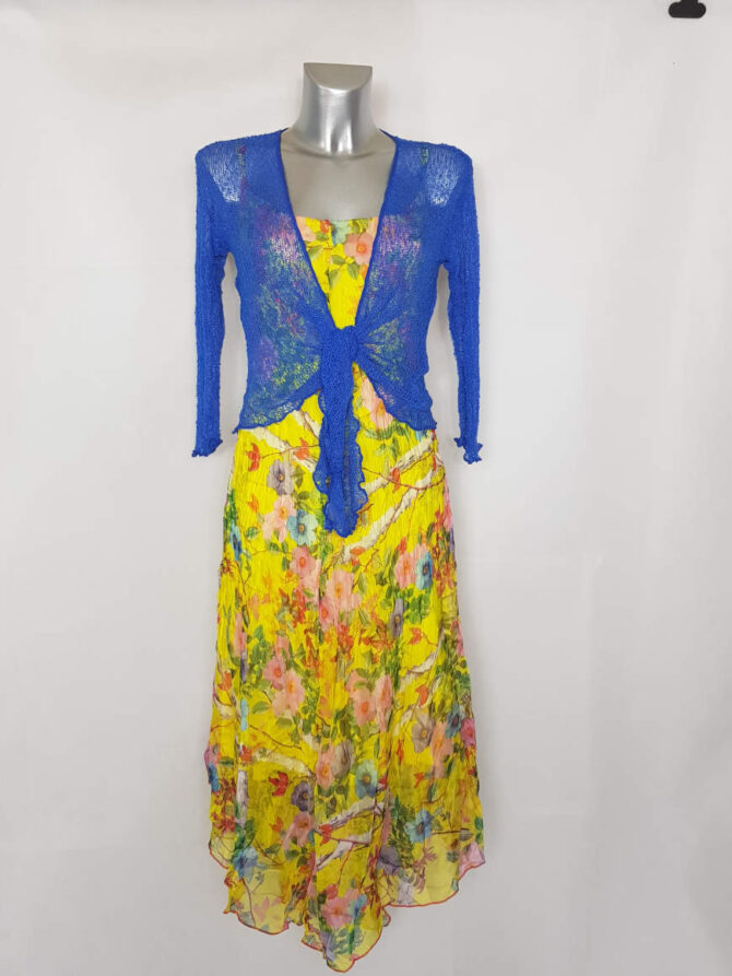 gilet maille ajourée femme avec robe longue