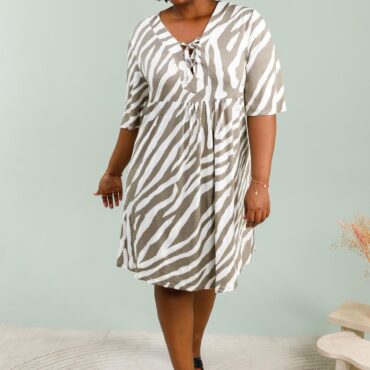 Animalier grandes tailles femmes | Robe de soirée femme ronde manches courte