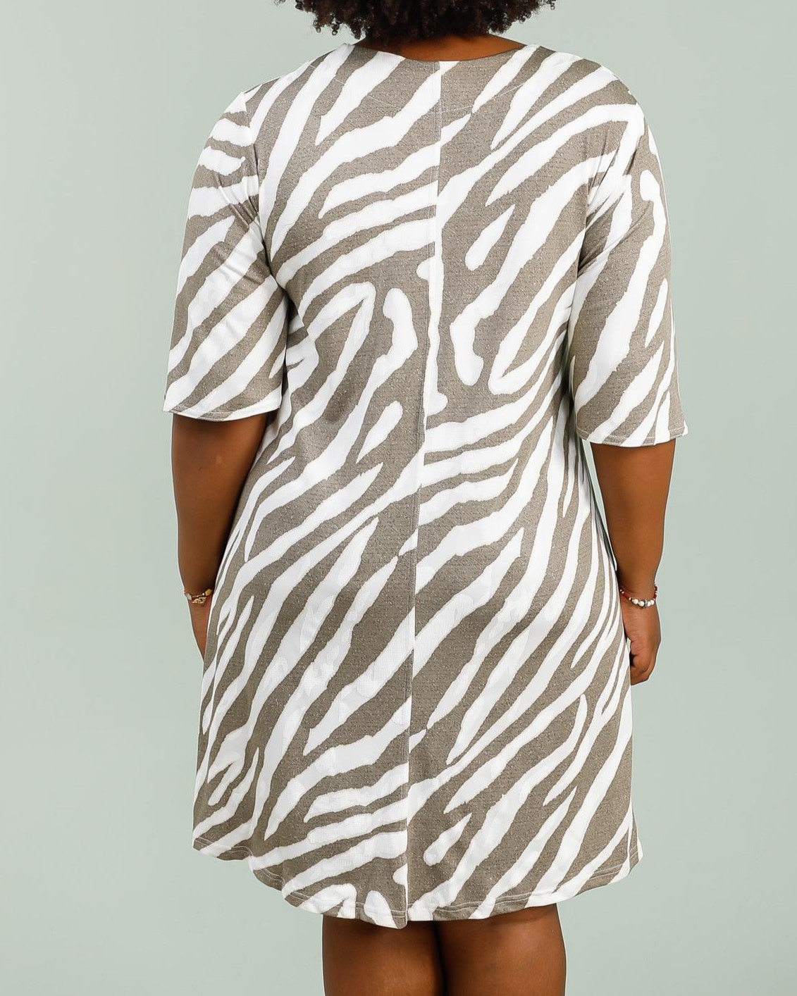 Animalier grandes tailles femmes | Robe de soirée femme ronde manches courte fabriqué en France