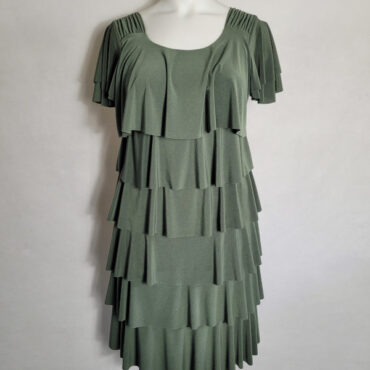robe fluide courte femme chic originale couleur kaki et manches courtes