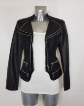 Blouson perfecto femme ajusté similicuir noir