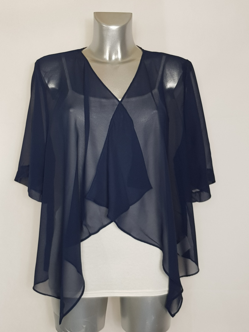 Boléro Femme En Mousseline De Soie - Manches 3/4, Ouvert Devant - Léger Et Transparent - Pour Robes D'été, Mariage