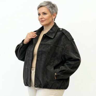 mode 50 ans perfecto femme grande taille simili cuir noir ajusté