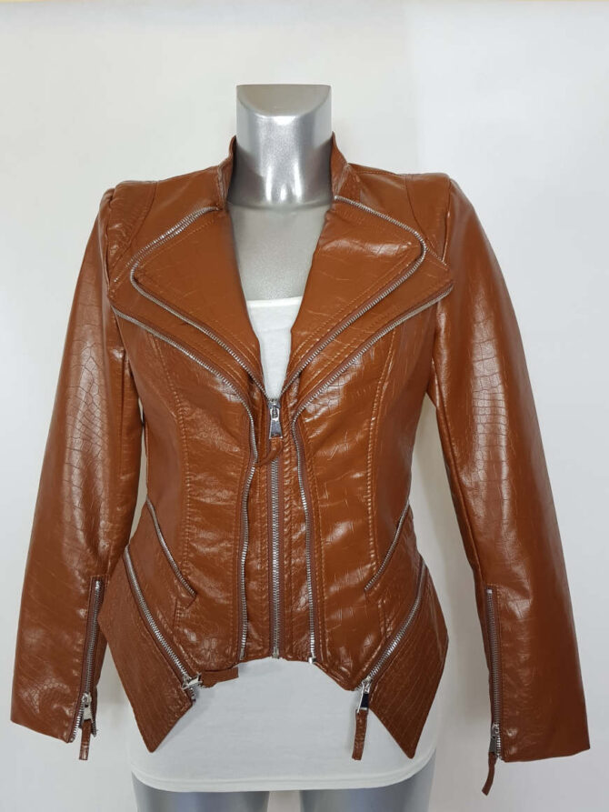 Perfecto similicuir croco camel – Image 4