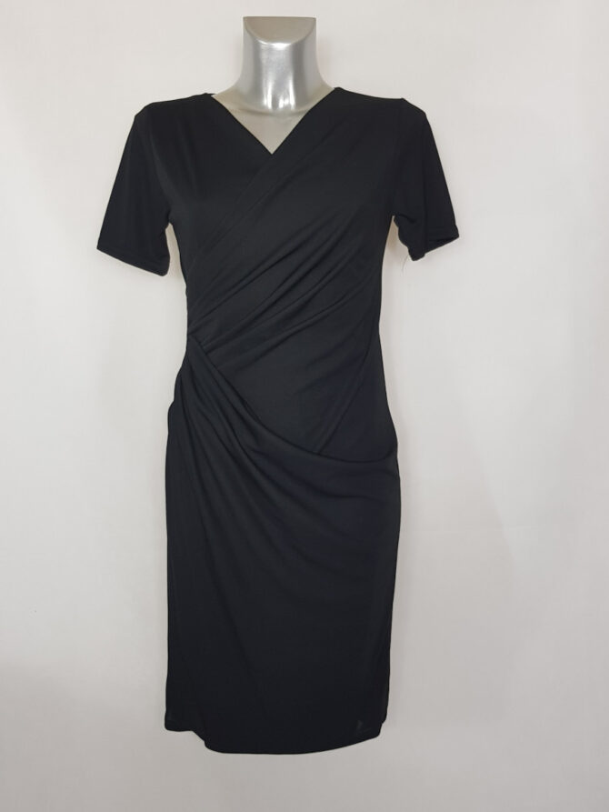 Robe drapée fluide noir – Image 3