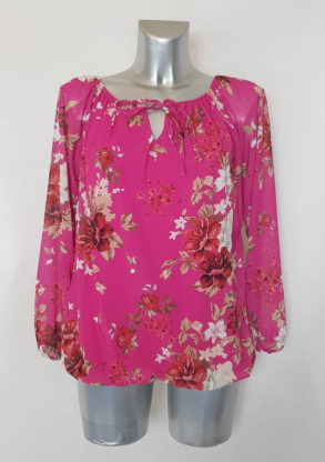 Blouse mode voile floral femme base élastique