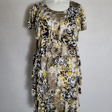 robe amincissant pour femme cette robe motif animalier est parfaite pour cacher le ventre avec superposition de volants