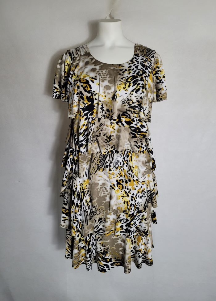 robe amincissant pour femme cette robe motif animalier est parfaite pour cacher le ventre avec superposition de volants