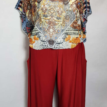 ensemble Sarouel femme grande taille rouge