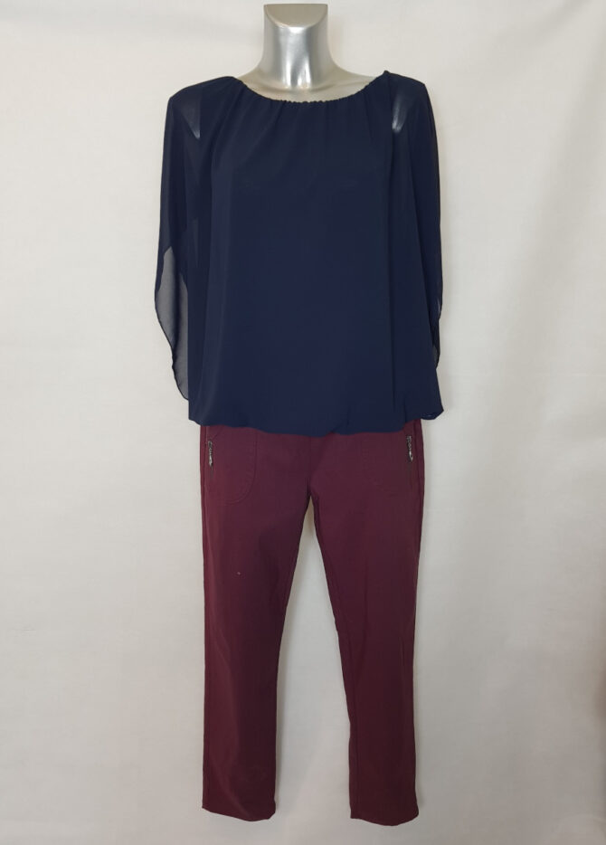 idee look senior:pantalon femme taille élastique et tunique chic grande taille