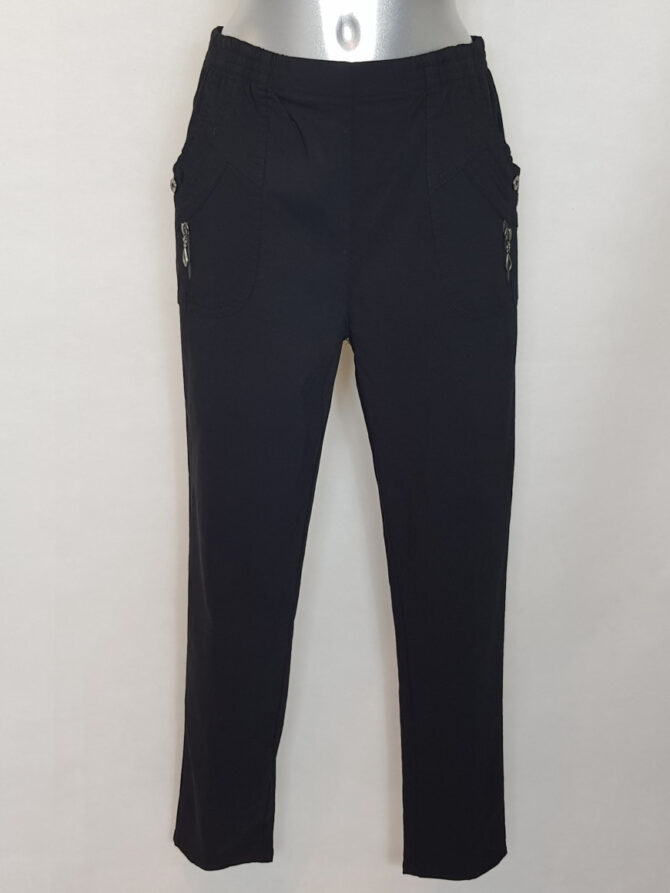 pantalon taille haute noir femme élégant. Tissu stretch agréable offrant un bon soutien sans être contraignant pour personne âgée .pantalon grande taille femme taille élastiquée