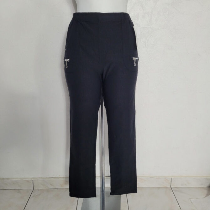 pantalon taille haute noir femme élégant. Tissu stretch agréable offrant un bon soutien sans être contraignant pour personne âgée .pantalon grande taille femme taille élastiquée