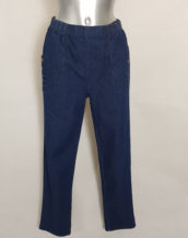 Pantalon jeans bleu femme ronde taille élastique