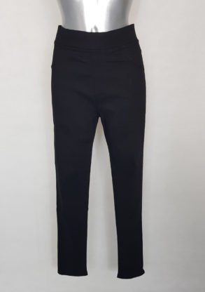 Pantalon noir femme ronde taille haute élastique