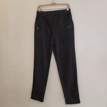 jean confortable femme taille haute​ noir sans bouton avec taille élastique adaptée femme senior personne agée