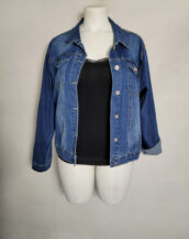 Veste en jeans courte droite femme grande taille