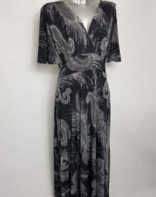 Robe longue tendance femme grande taille col V