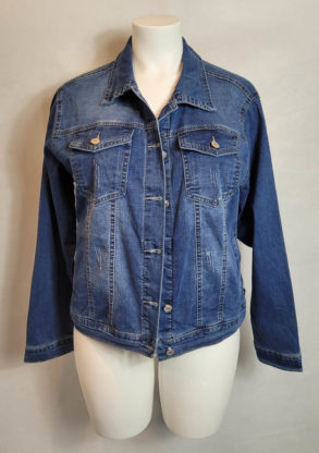 Veste en jeans courte droite femme grande taille