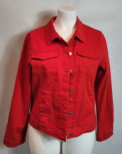 Veste jeans courte colorée femme grande taille