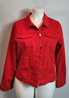 Veste jeans courte colorée femme grande taille