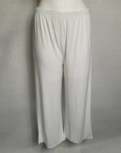 Pantalon large blanc femme ronde taille élastique